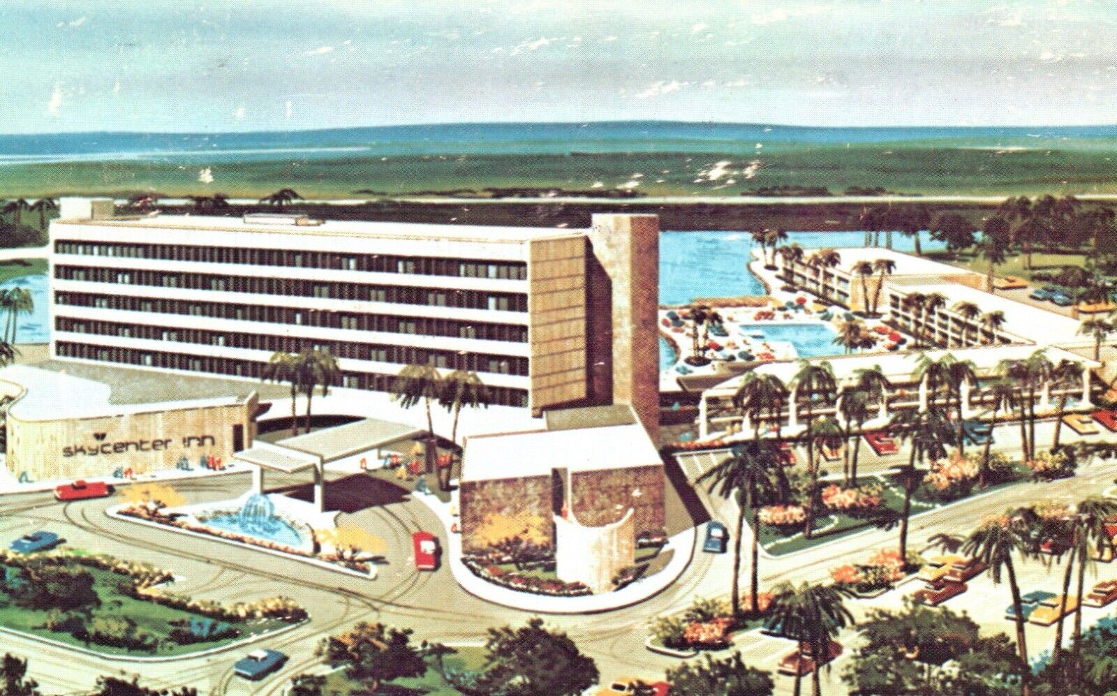 Postcard FL Jacksonville Skycenter Luxury Hotel Airport Chrome Vintage PC G716