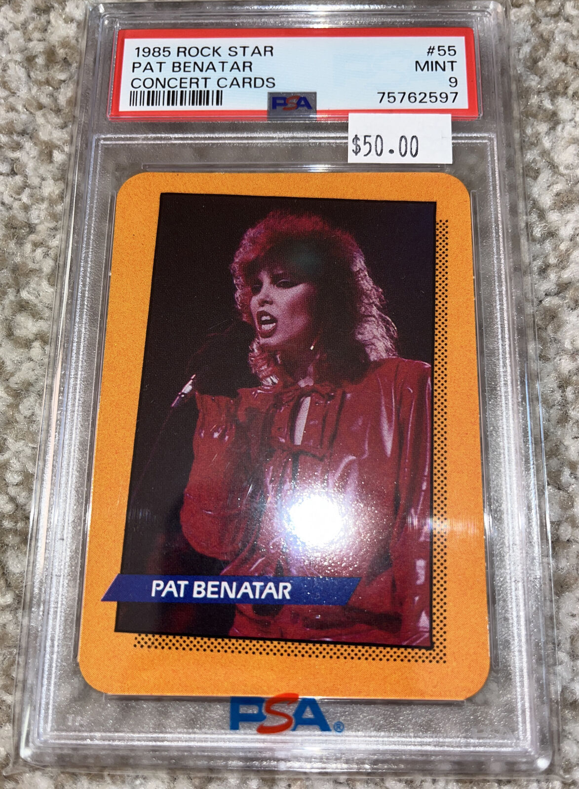 1985 Rock Star PAT BENATAR Concert Cards #55 PSA 9 MINT
