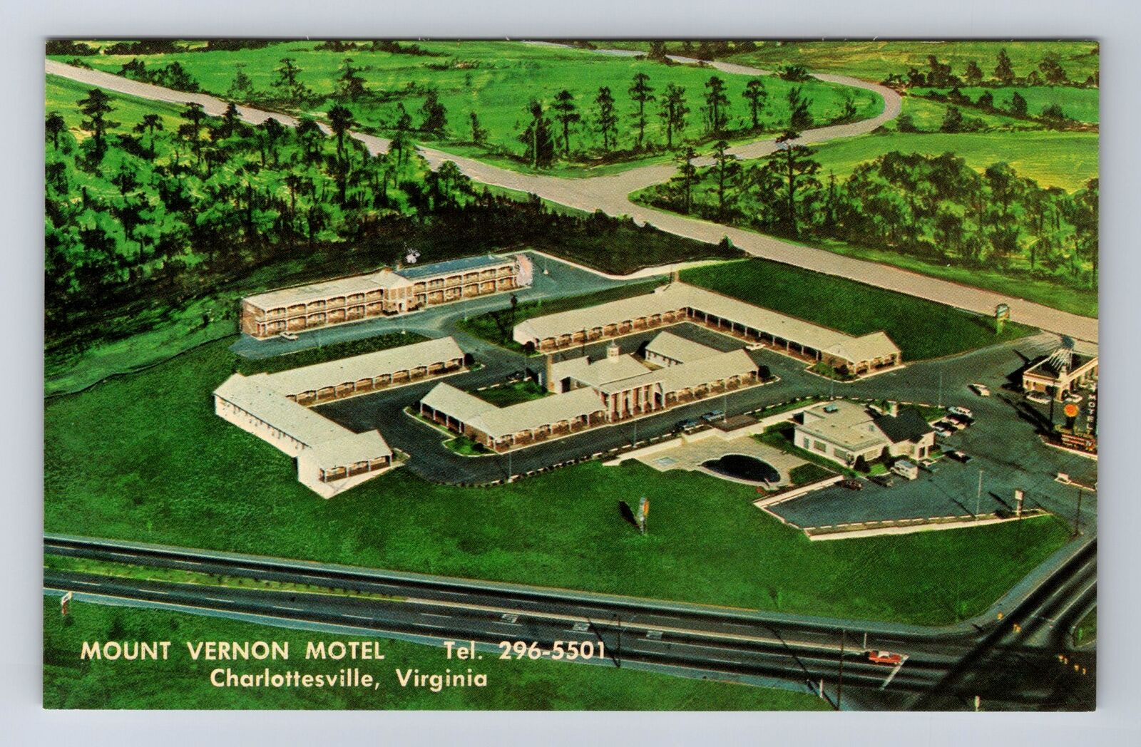 Charlottesville VA-Virginia, Mount Vernon Motel, Advertisement Vintage Postcard