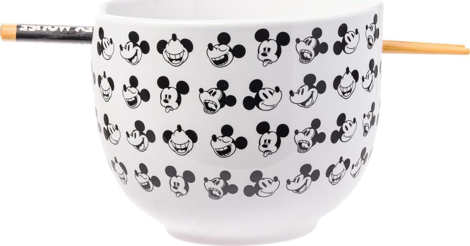 Silver Buffalo Disney Mickey Mouse Expressions Ceramic Ramen Noodle Rice Bowl 20