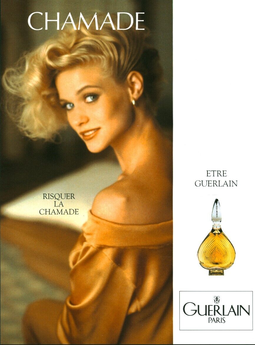 1989 Chamade Guerlain Parfume Antique Magazine Advertisement
