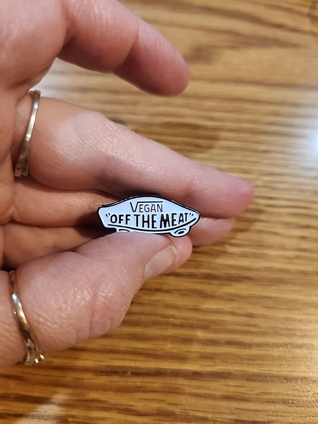 Vegan Off The Meat Badge Enamel Pin