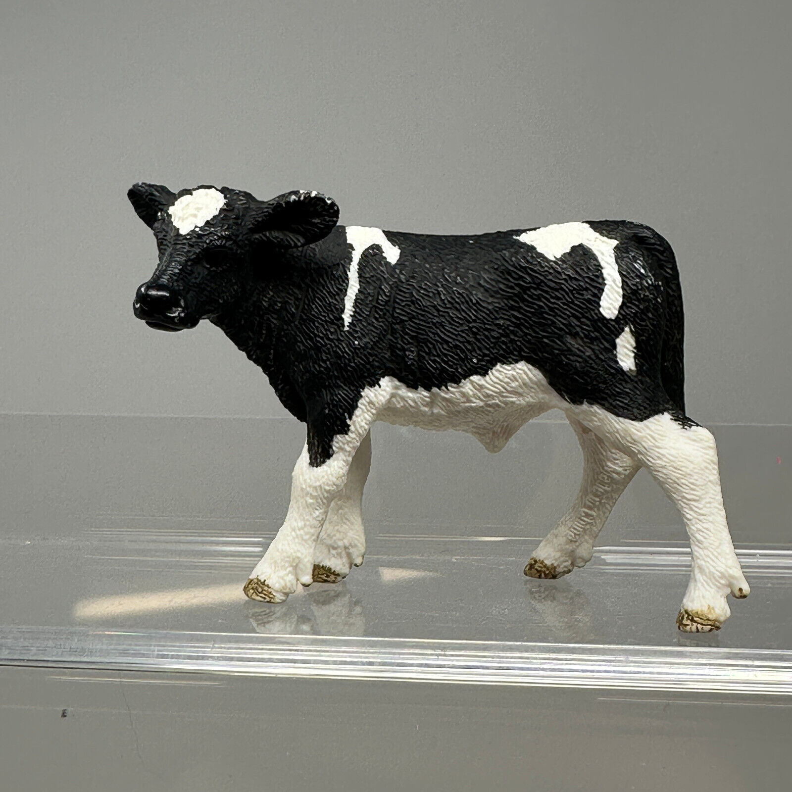 Schleich HOLSTEIN CALF Male Baby Cow Dairy Farm Figure Black and White 2015