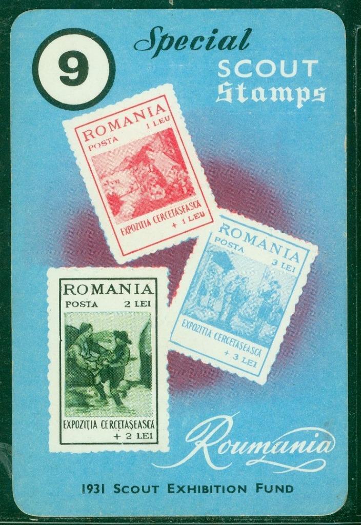 1955 Pepys, Scouting card game (Boy Scouts), # 9, Stamps, 1931 Romania