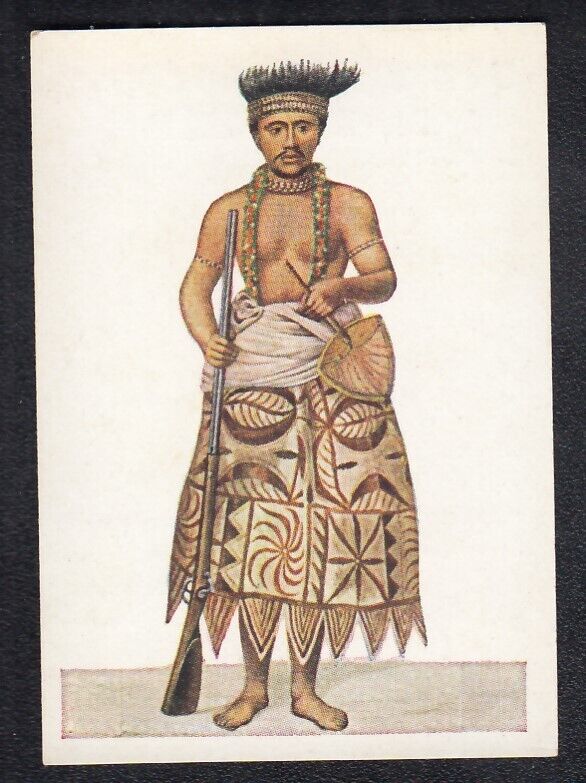 Vintage 1932 Ethnic Peoples Card Man From SAMOA