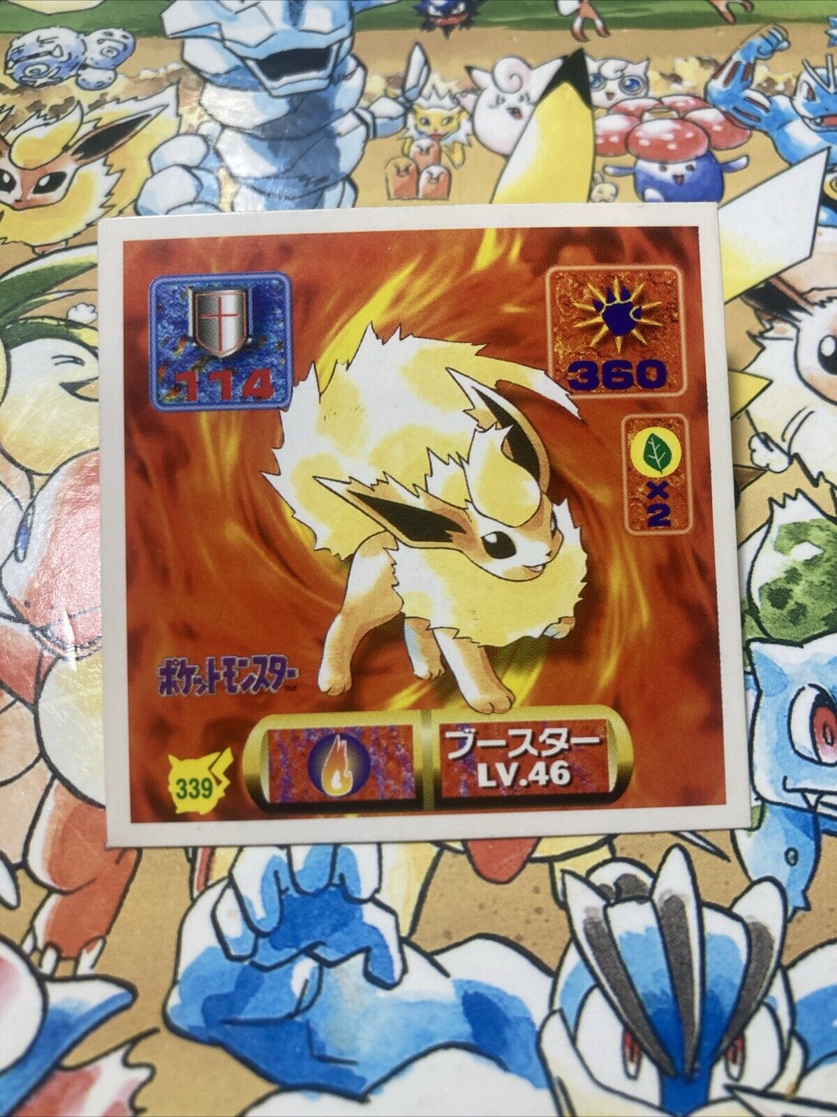 1997 Pokemon Pocket Monsters Amada Sticker Japanese Flareon #339 US Seller