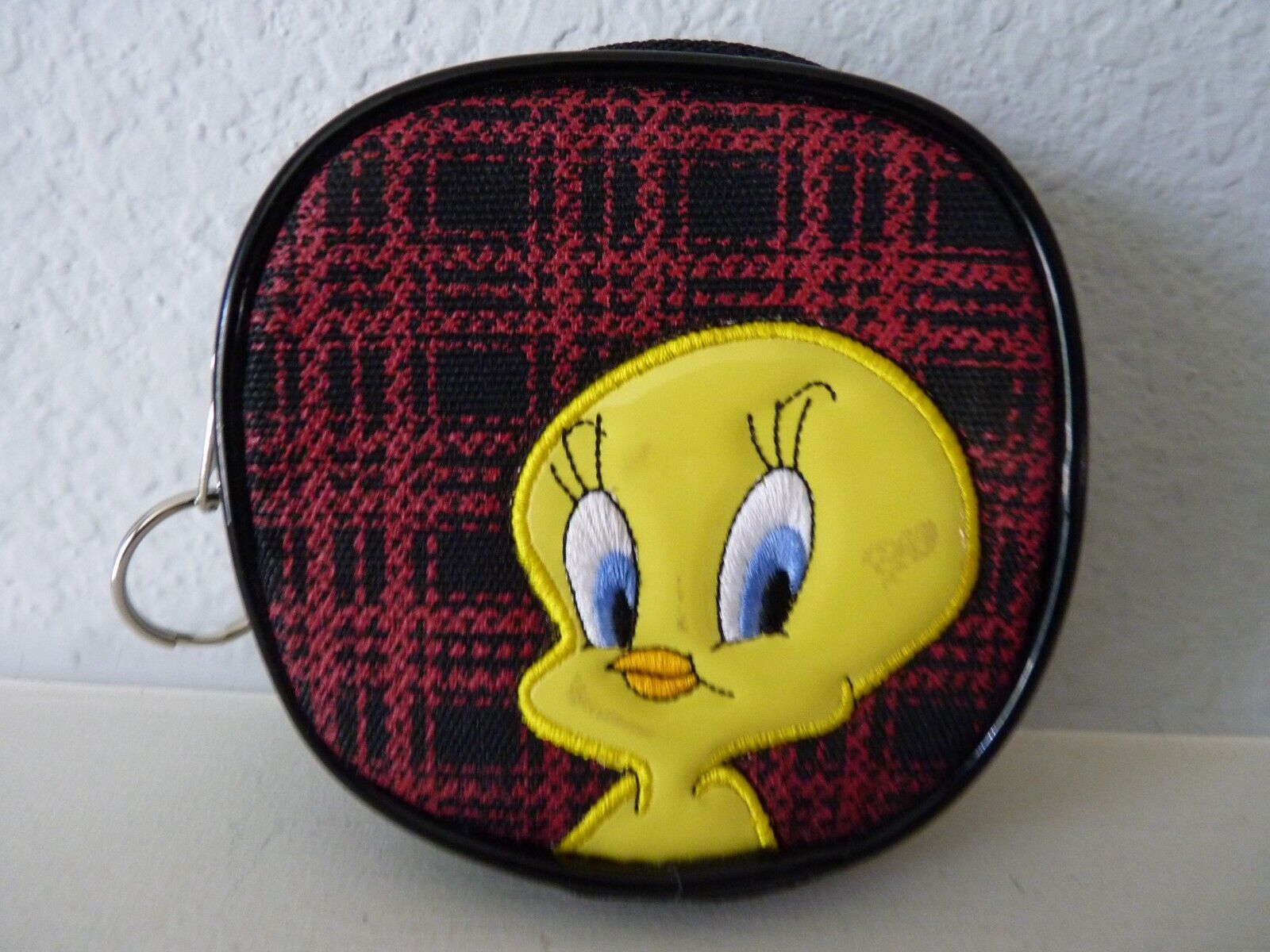 Vtg 1998 Looney Tunes TWEETY BIRD Zippered Coin Purse Keychain Pouch Warner Bros