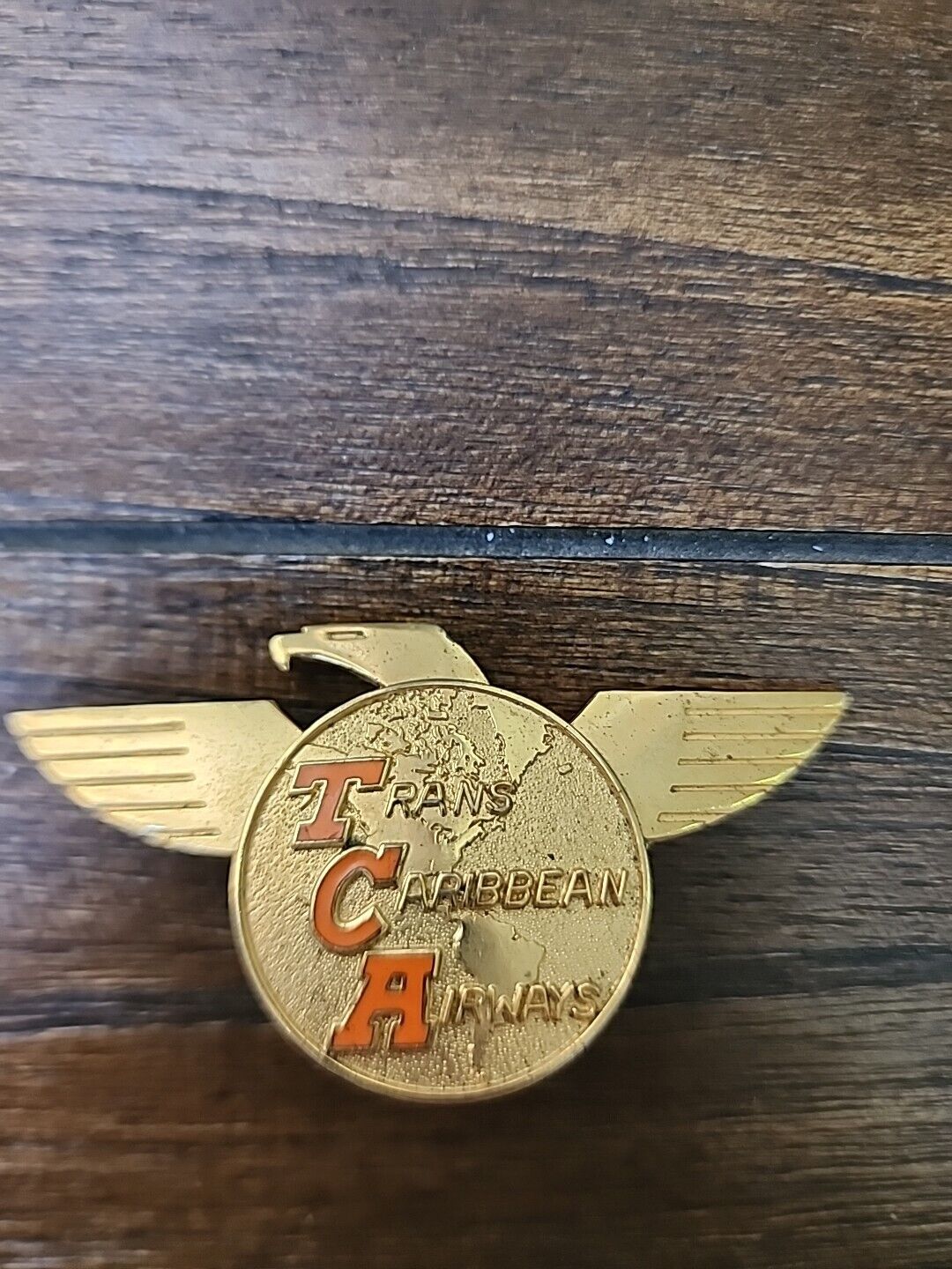 Vintage Rare Trans Caribbean Airways Uniform Pin