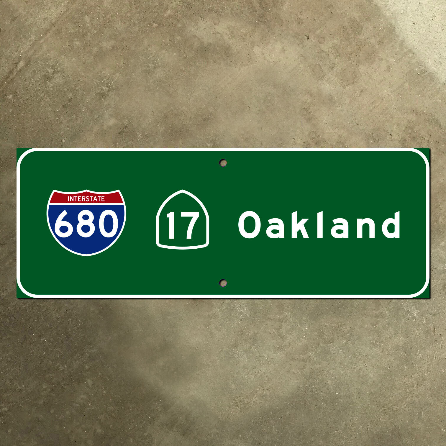 Oakland California interstate 680 state 17 road highway guide sign 1959 27x10