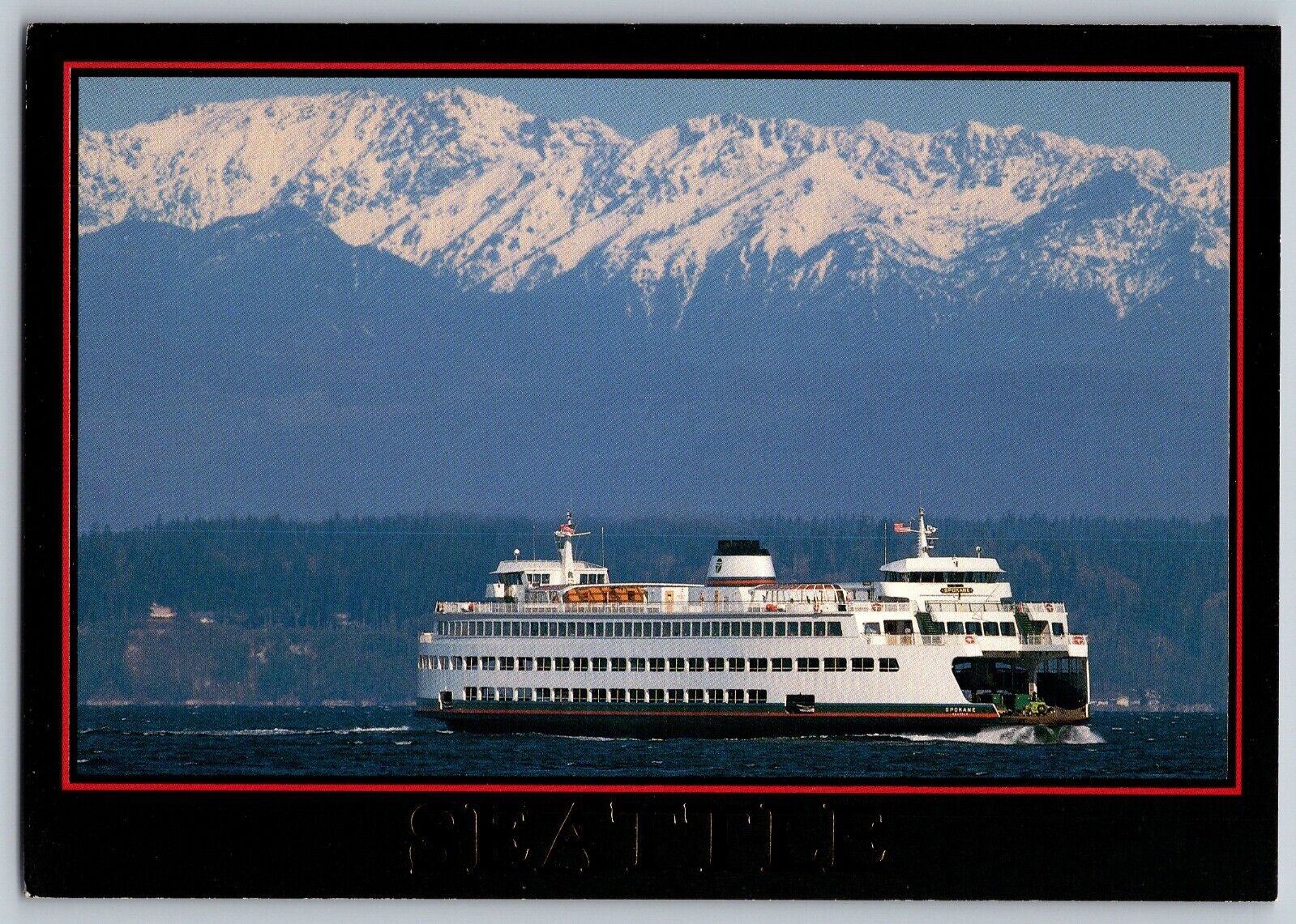 Seattle, Washington - Verdant Island and Snow Capped Peak - Vintage Postcard 4x6