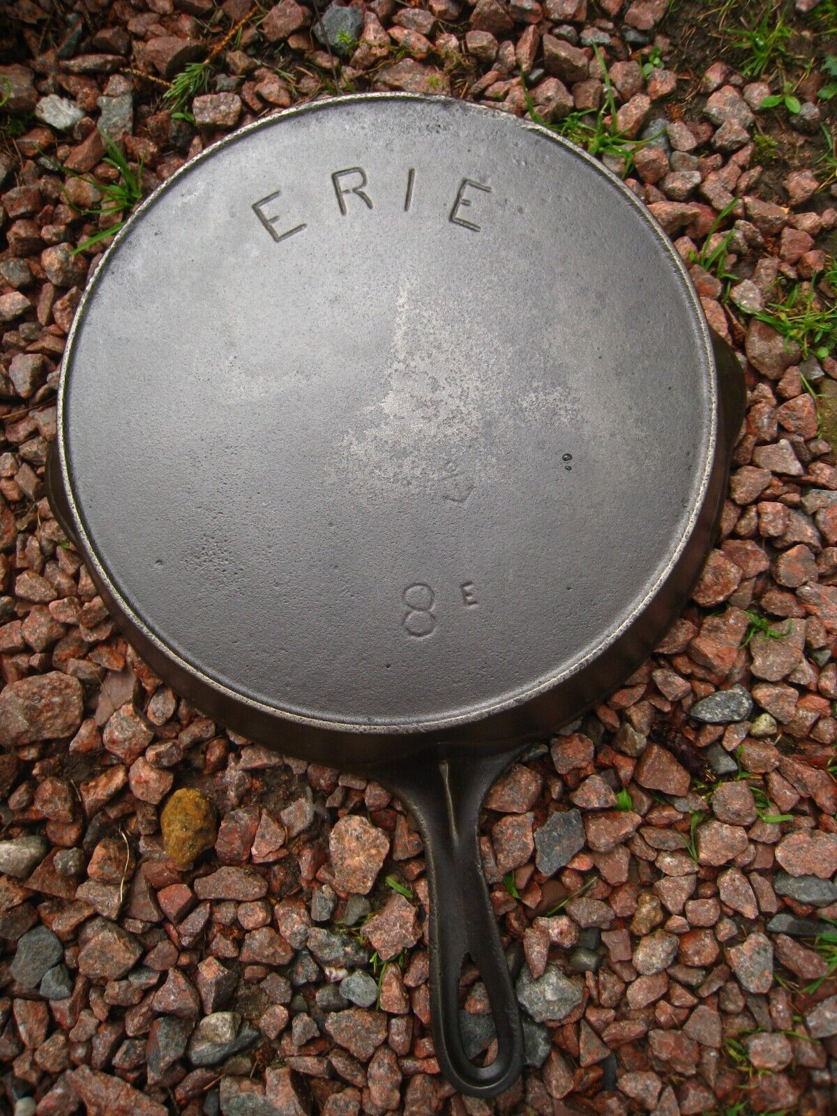 Fully Restored Pre Griswold Erie #8 Cast Iron Skillet with Anchor Maker’s Mark