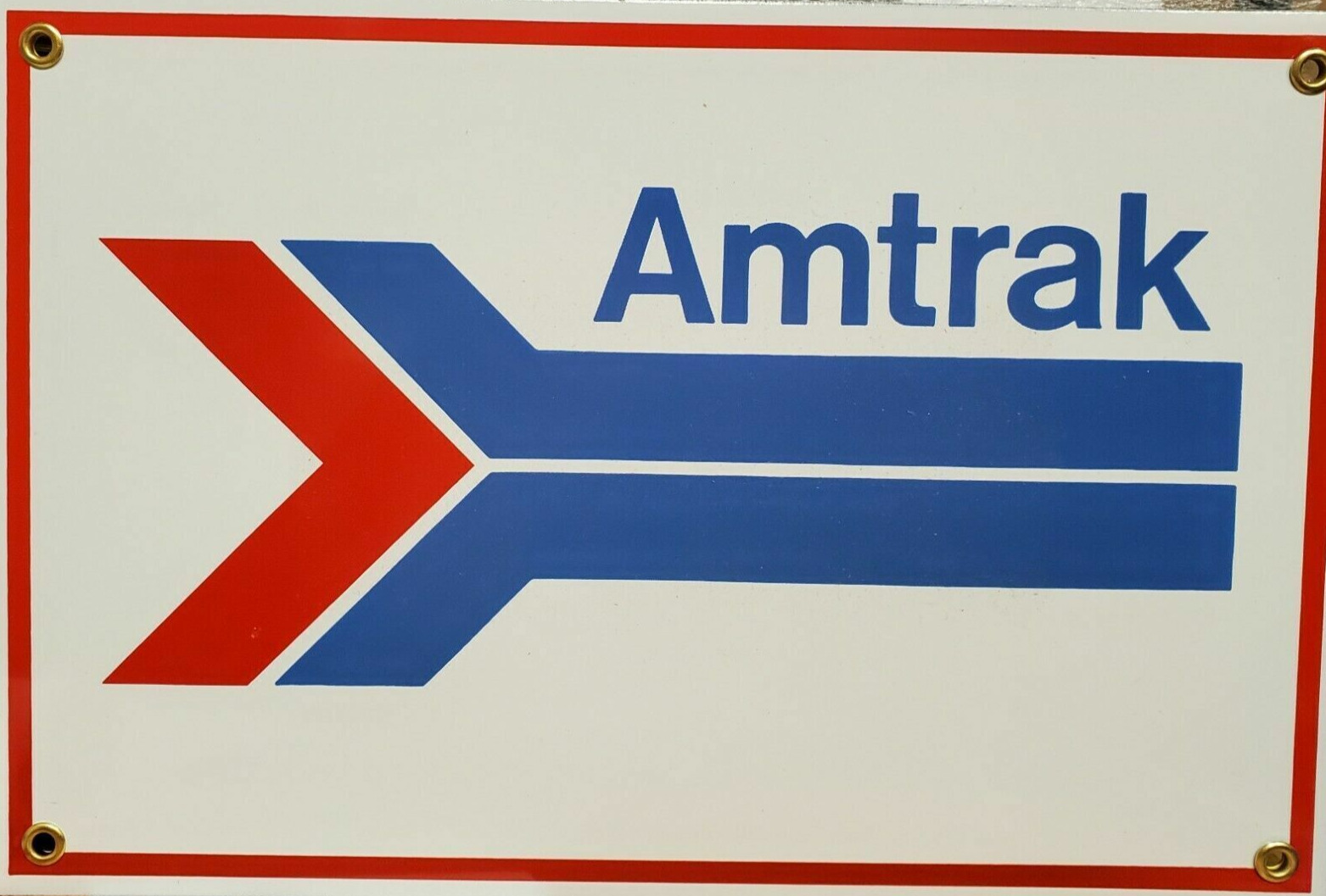 Railway Signs - Amtrak - Red , White and Blue -12\