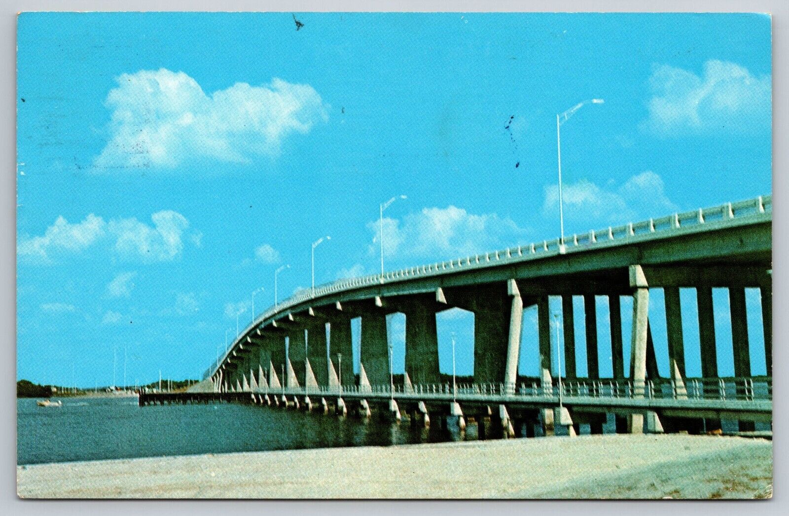 Marco Island Florida High Rise Bridge to US 41 and Naples Posted 1979 Postcard