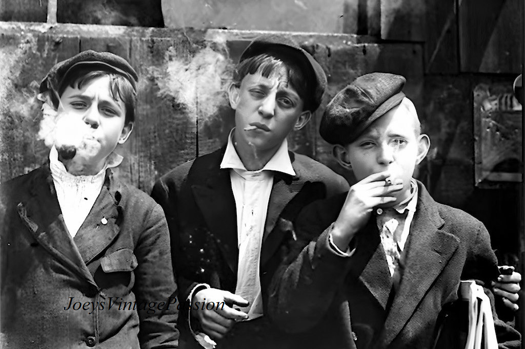 1920\'s Three Newspaper Boys (Newsies) Smoking Cigarettes 4\