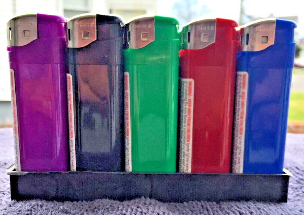 Electronic Disposable Lighters Adjustable Flame (50) Display
