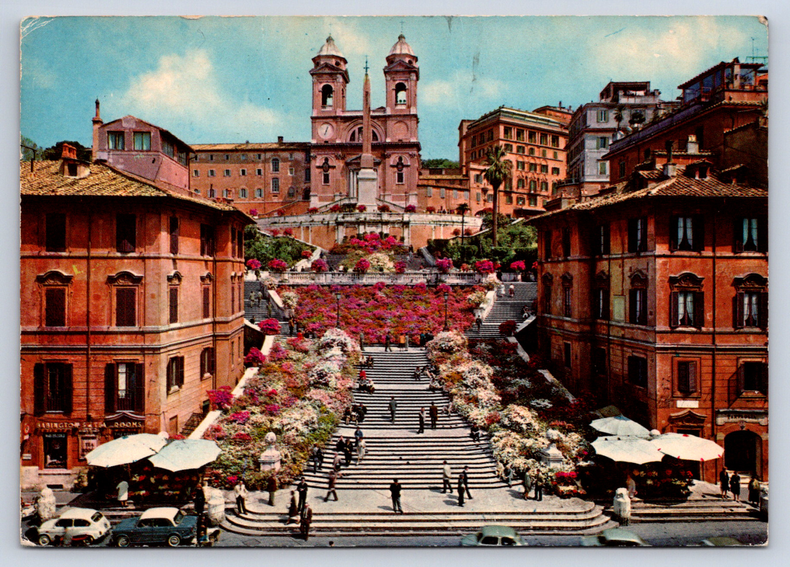 Vintage Postcard Rome RomaItaly Italia Spain Square Trinita dei Monti