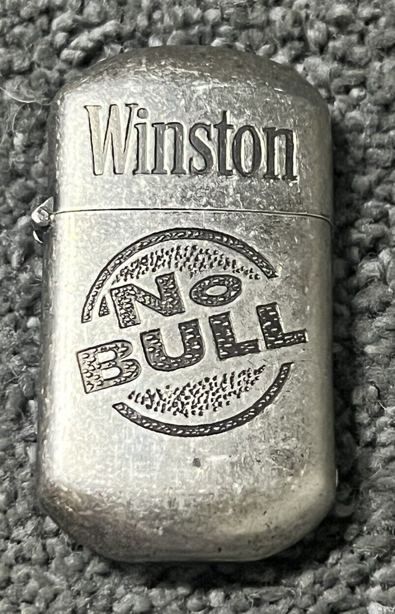 Vintage Tobacco Cigarette Advertising Lighter WINSTON NO BULL New Never Fired