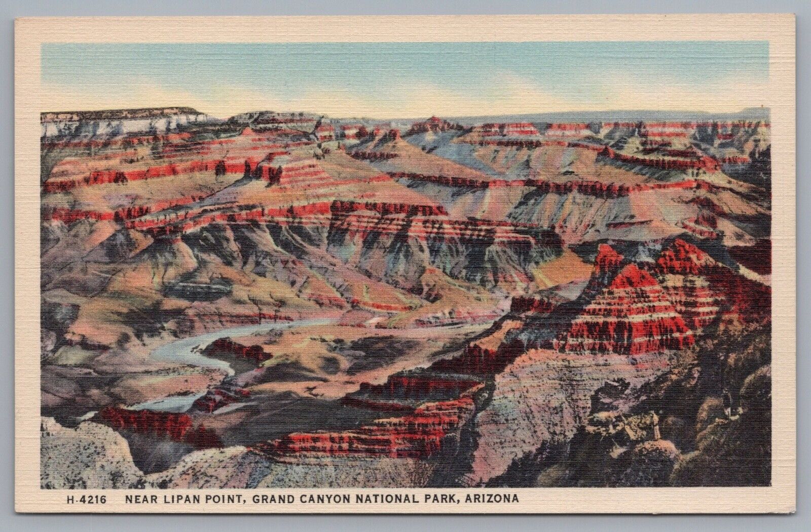 Near Lipan Point Grand Canyon National Park Fred Harvey Postcard