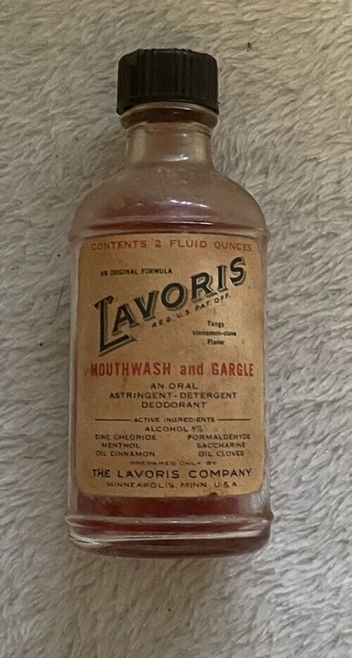 Vintage 2 Oz Bottle Lavoris Mouthwash 