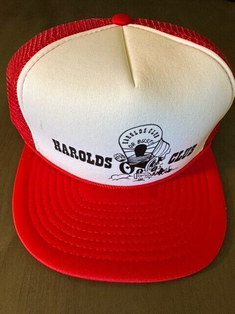 Vintage Harold’s Club Red and White Trucker Hat Reno Nevada Casino