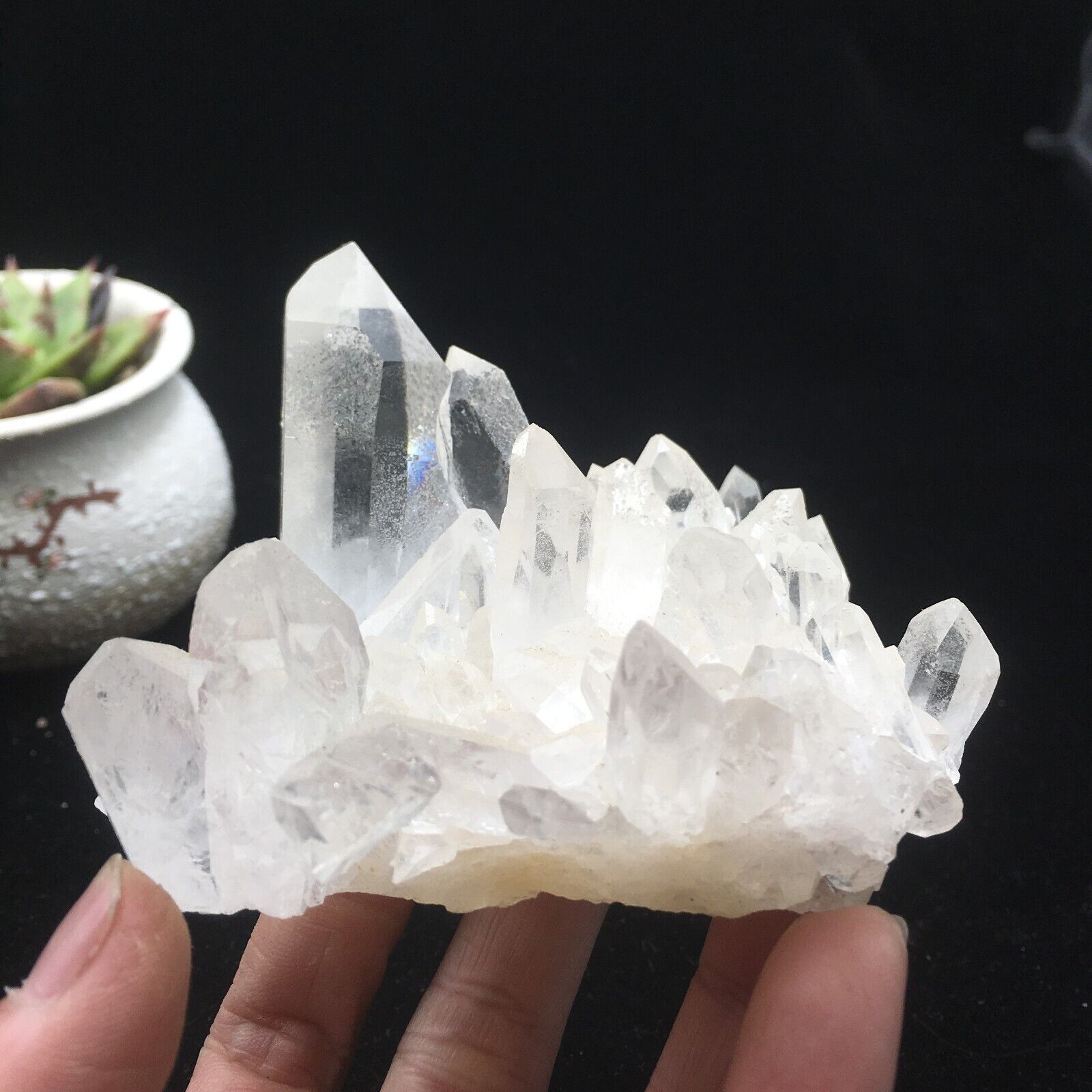 352g Beautiful Natural White Clear Quartz Crystal Cluster Rough Healing Specimen