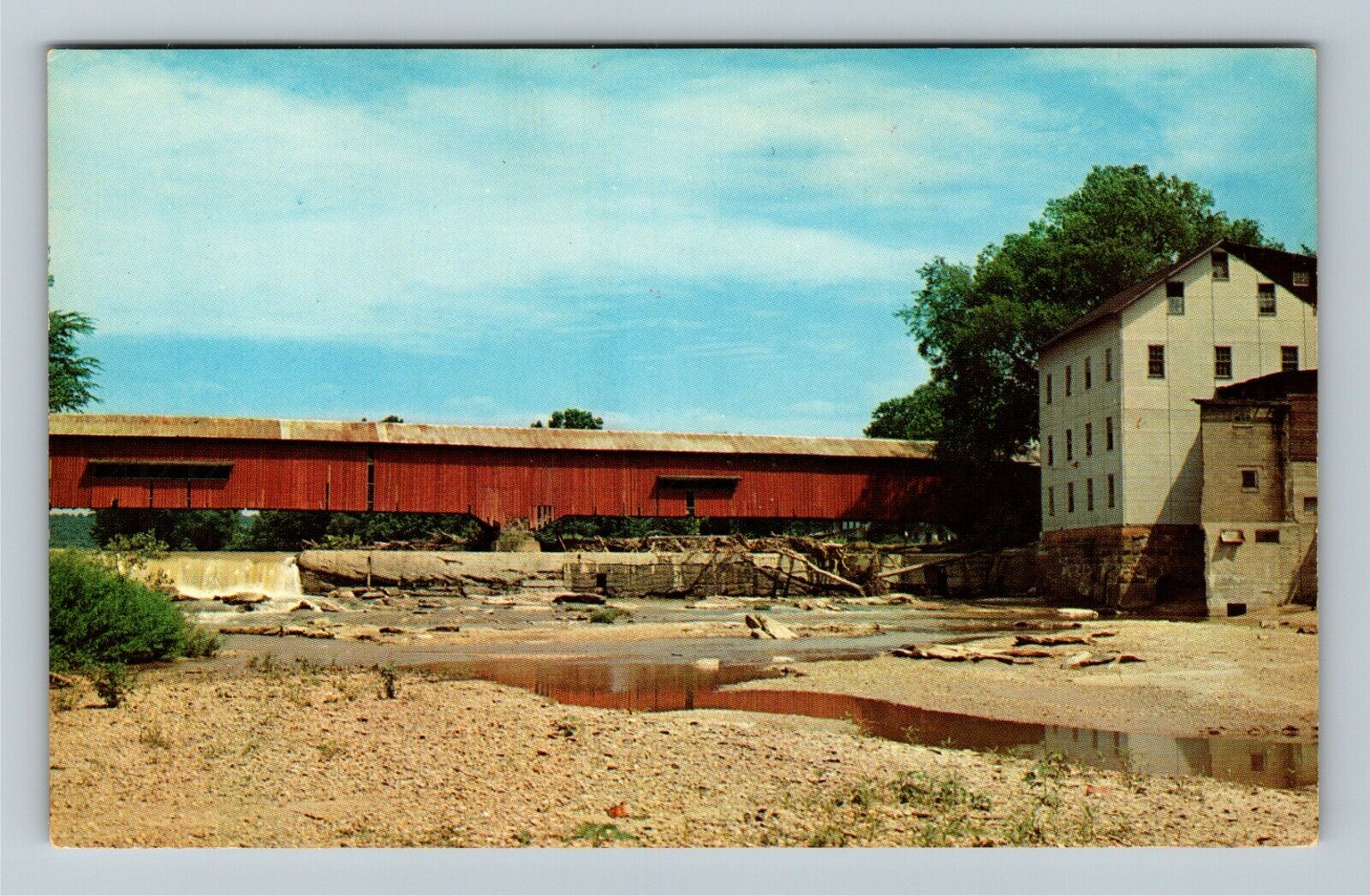 Rockville IN Indiana, Bridgeton Covered Bridge Vintage Souvenir Postcard