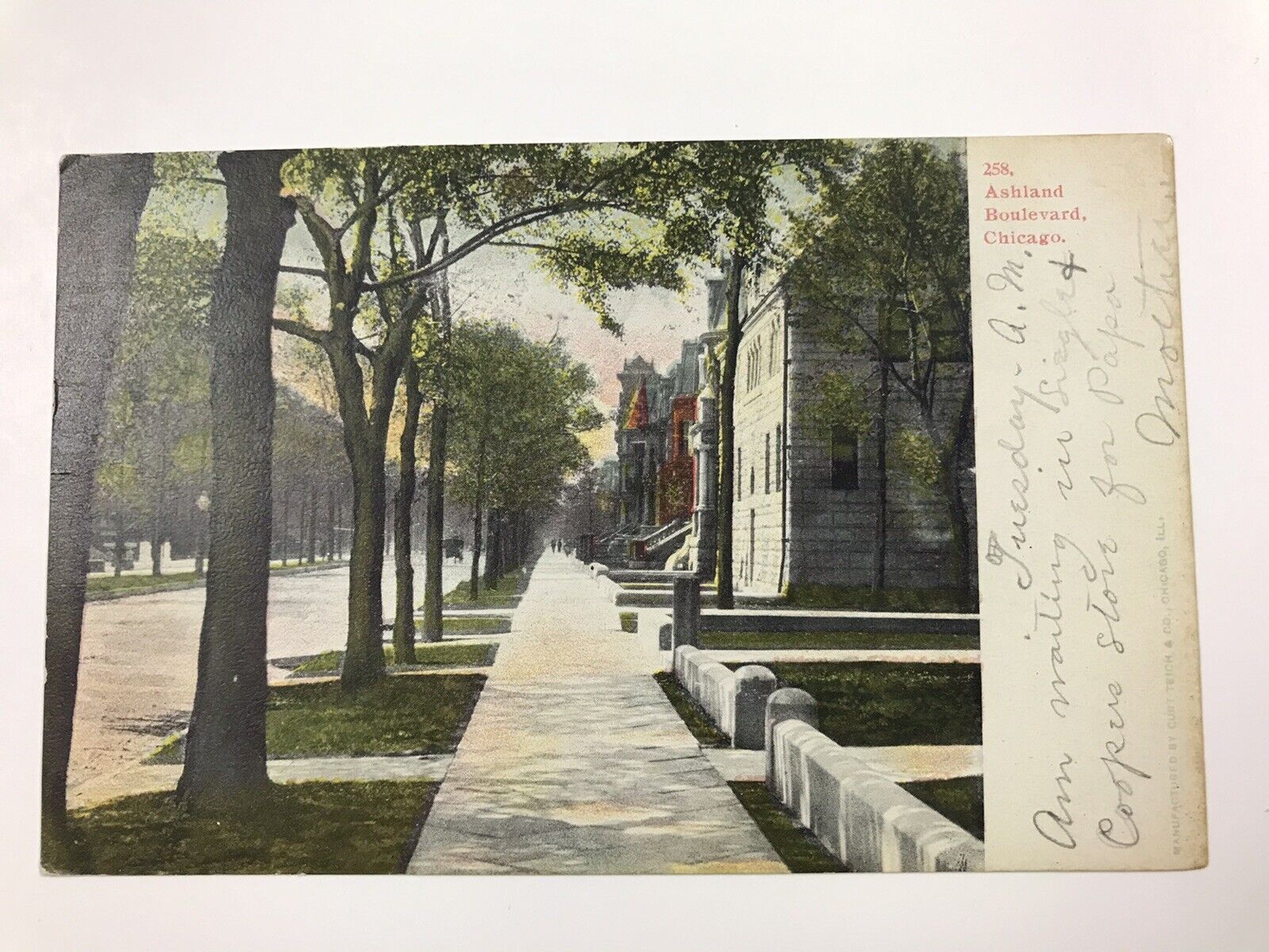 vintage 1906 ashland boulevard chicago undivided back postcard