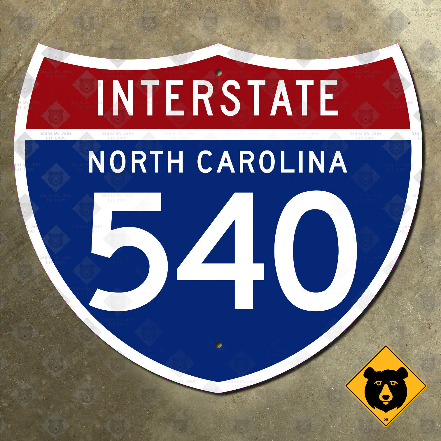 North Carolina Interstate 540 highway route sign 1957 Raleigh Cary 21x18