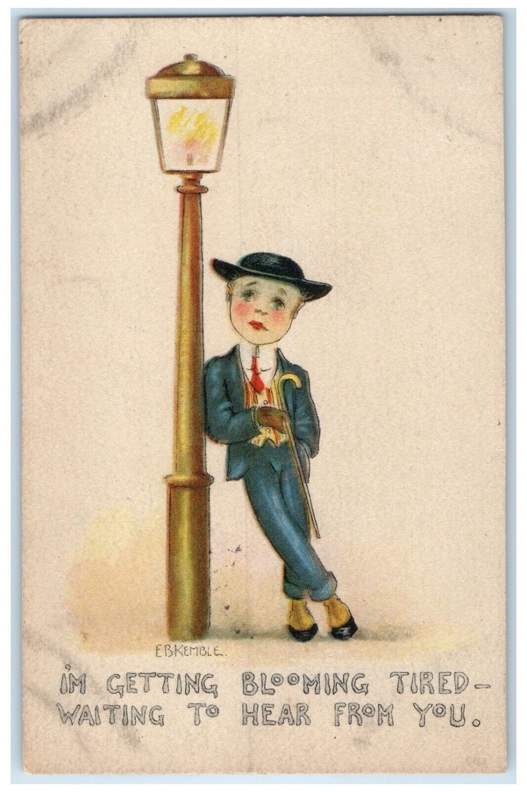 c1910's Boy I'm Getting Blooming Tired Dagmar Montana MT Posted Antique Postcard