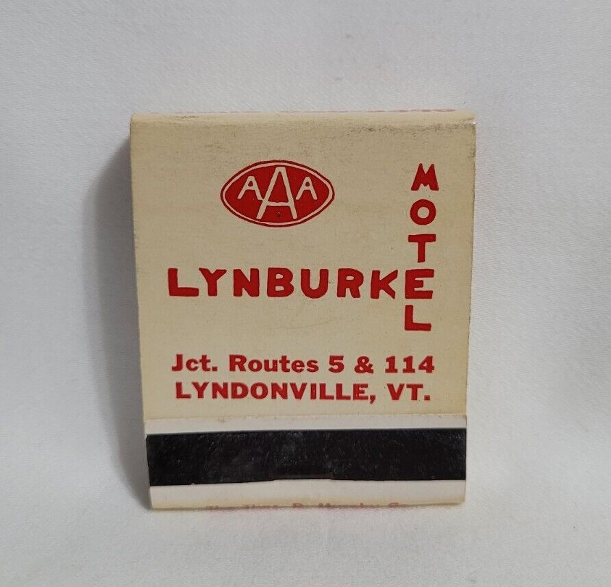 Vintage Lynburke Motel Covered Bridge Ski Matchbook Lyndonville VT Advertising