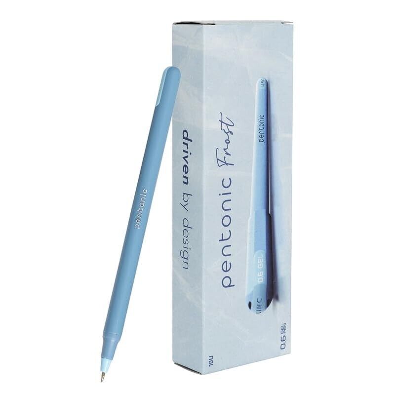 LINC Pentonic Frost Blue Gel Point Pen, Blue Ink, 0.6 mm, 2 Box X 10 Pens