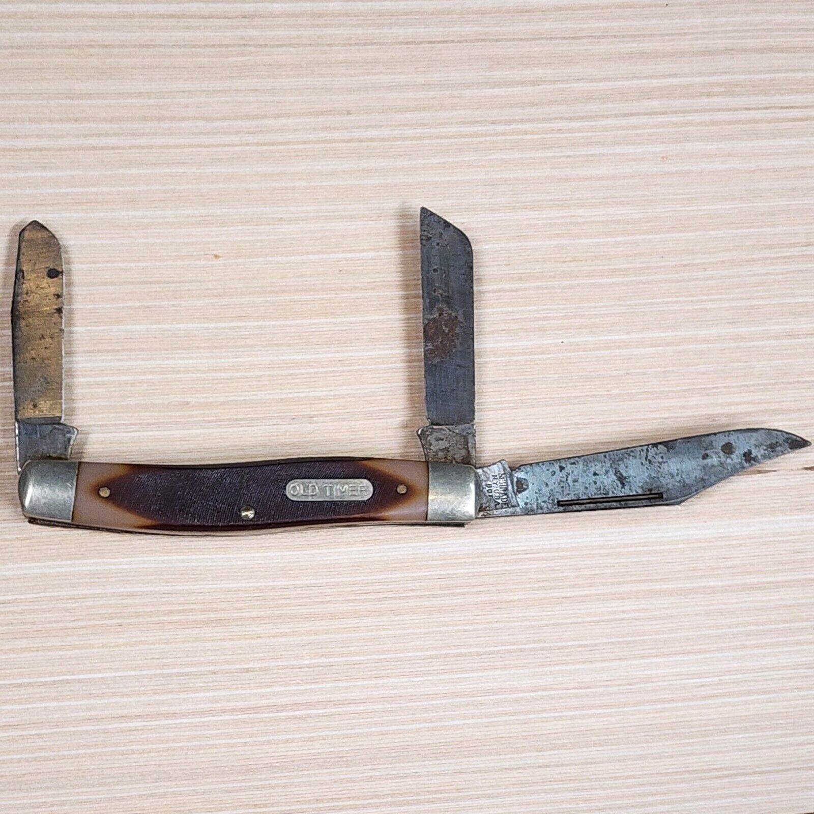 Schrade N.Y. U.S.A. 80T Old Timer 3 Blade Vintage Pocket Knife VTG Folding