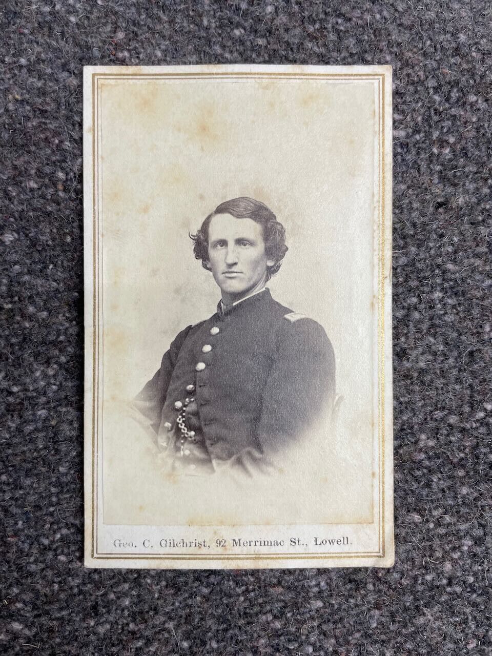 unidentified 1st Lieutenant CDV photo George C. Gilchrist Lowell, Massachusetts