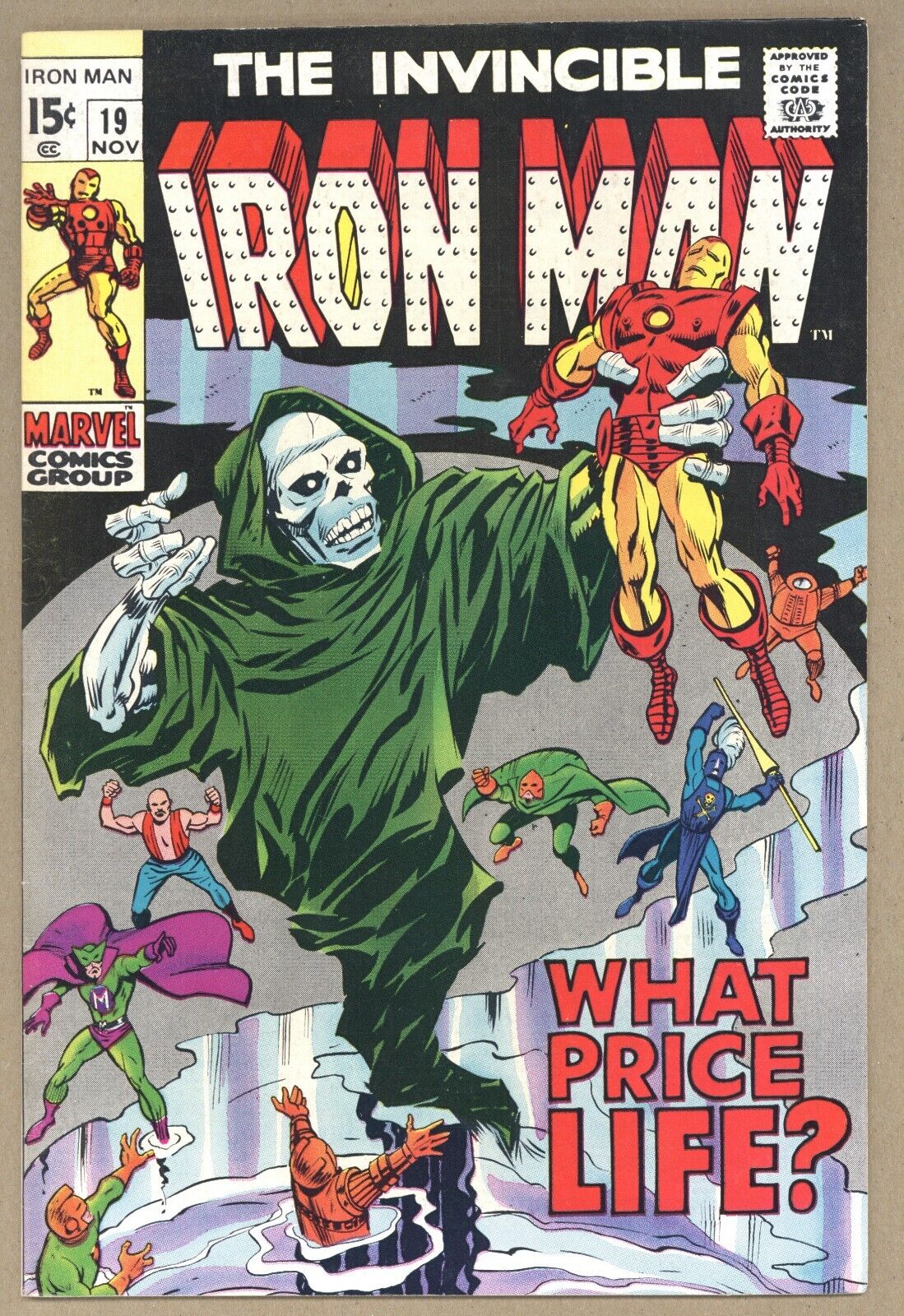 Iron Man 19 FVF Georgie Tuska Johnny Craig DEATH COVER 1969 Marvel Comics V480