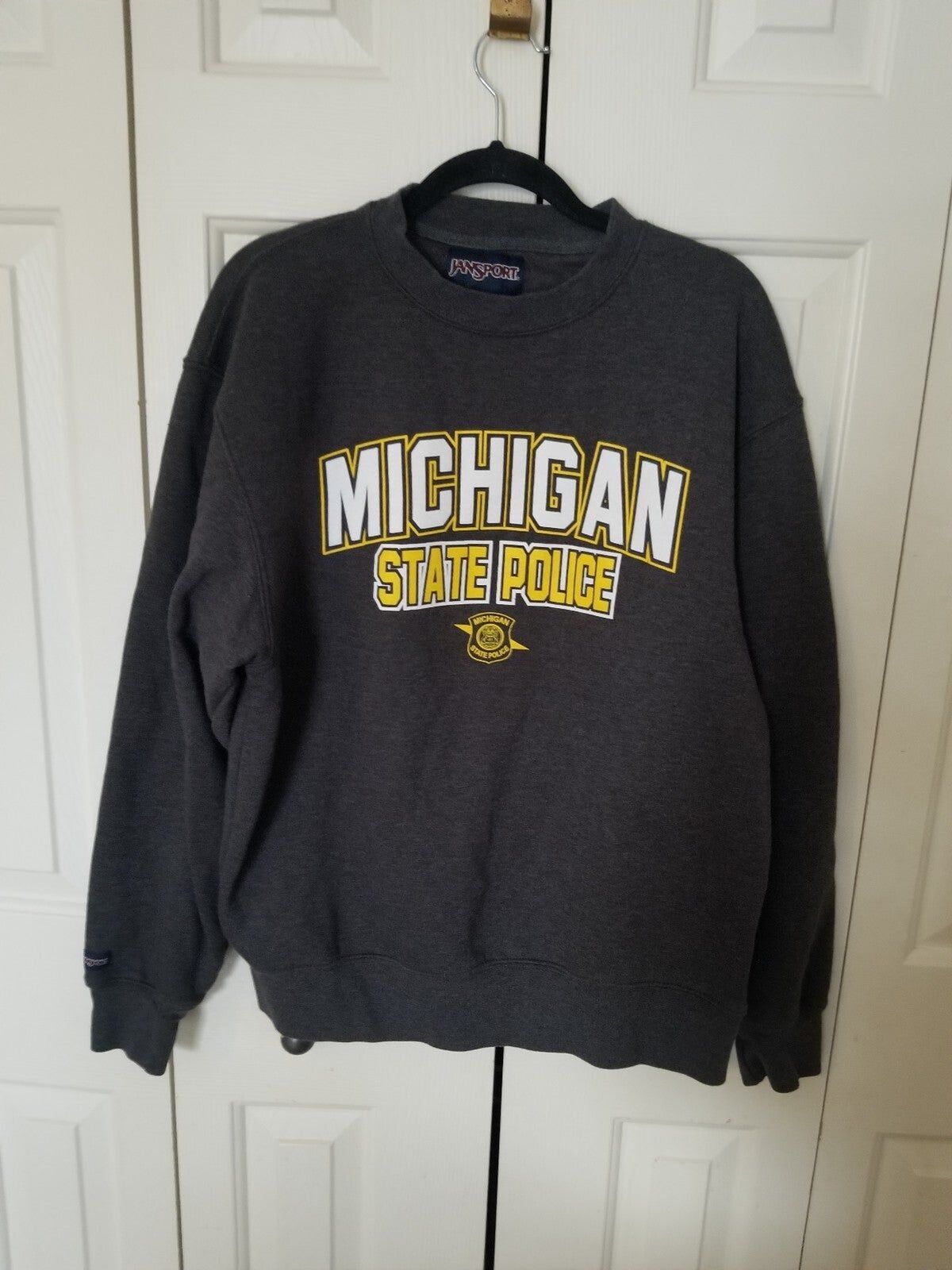 Jansport Michigan State Police crewneck sweatshirt gray grey M