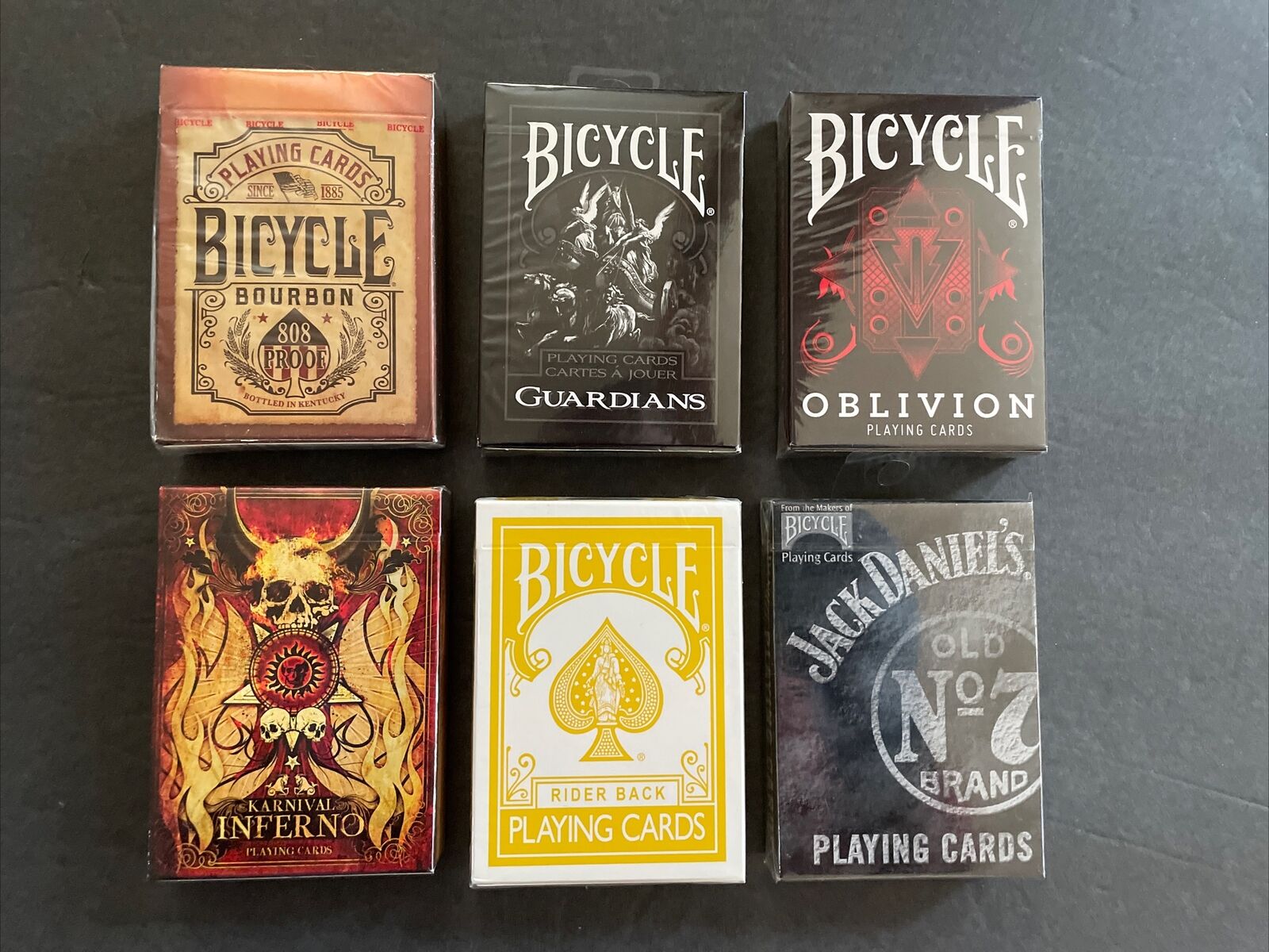 Bicycle Playing Card Lot Of 6 Decks Sealed Karnival Oblivion Guardians Bourbon