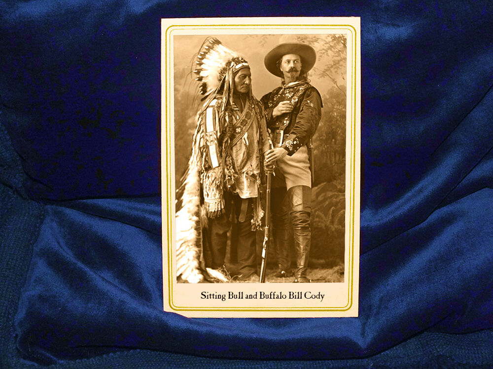 Sitting Bull with Buffalo Bill Cody Cabinet Card Photograph Vintage CDV