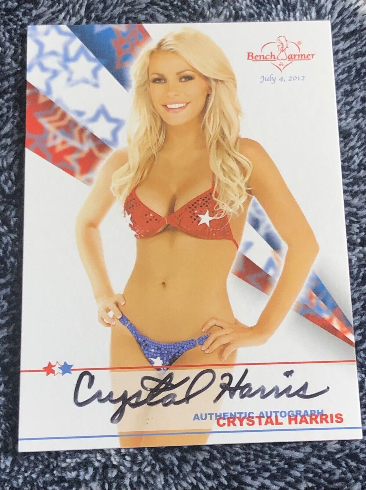 2012 Benchwarmer Crystal Harris Signed Auto 4th Of July