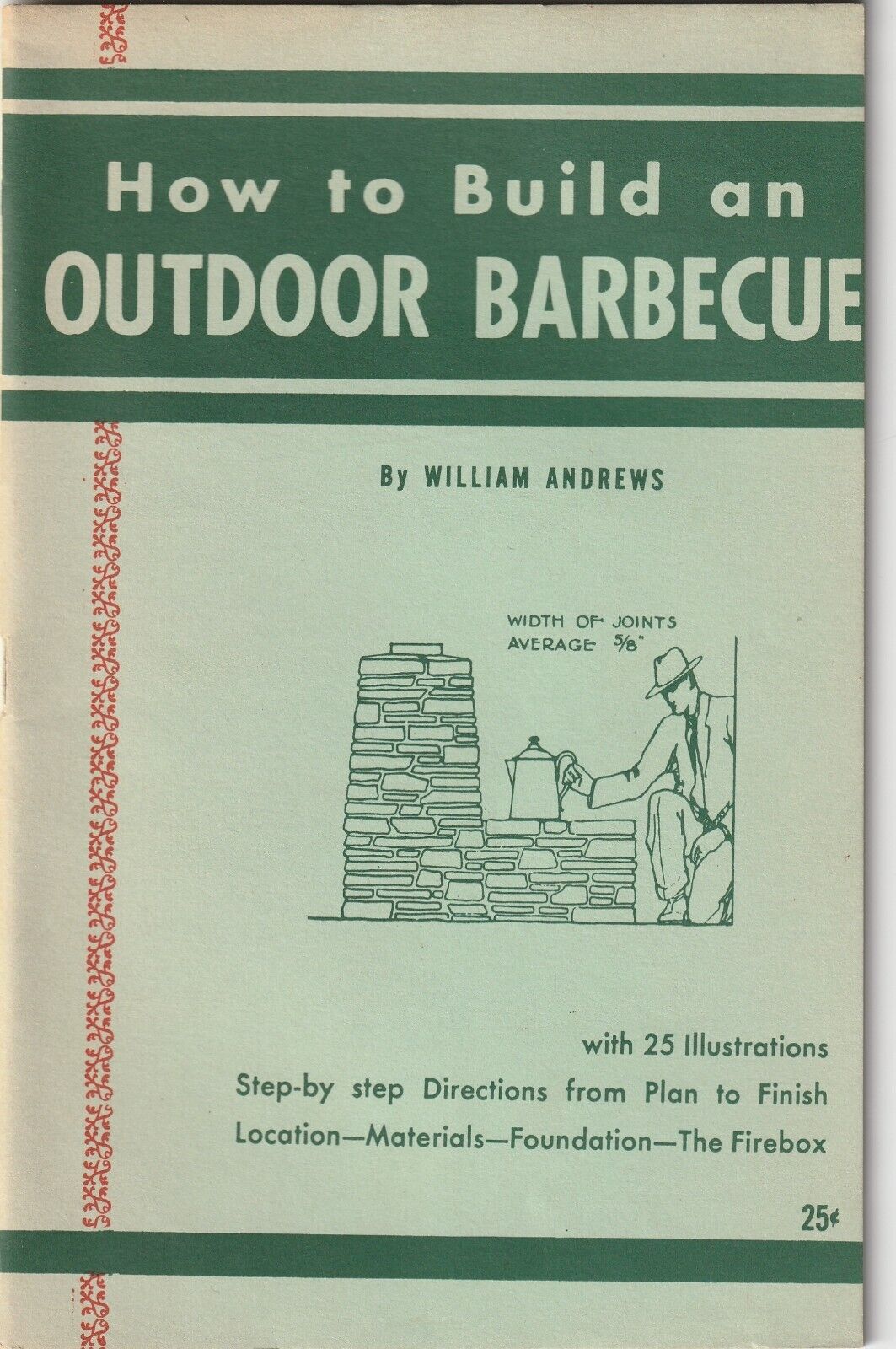 Vintage How To Build an Outdoor Barbecue Book 1950\'s USA National Research IL