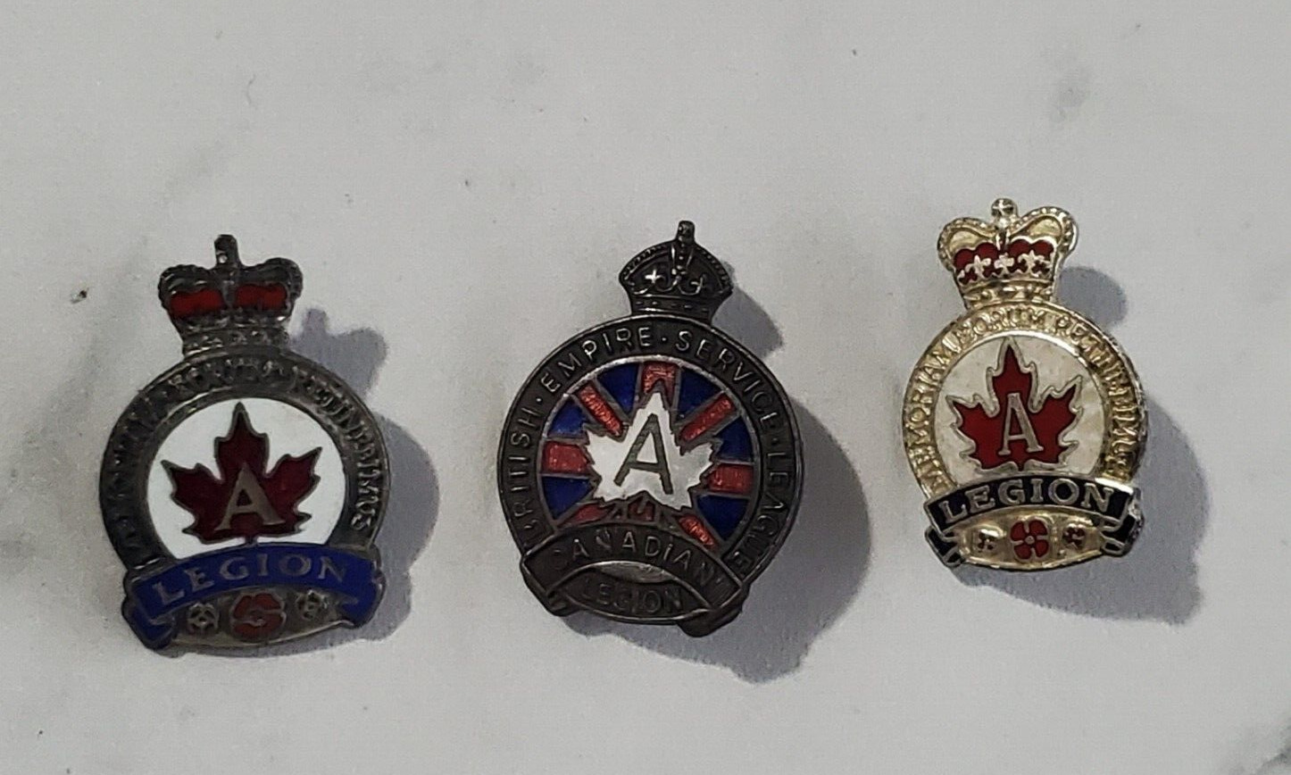 British Empire Service League (1) & Canadian Legion Pins 