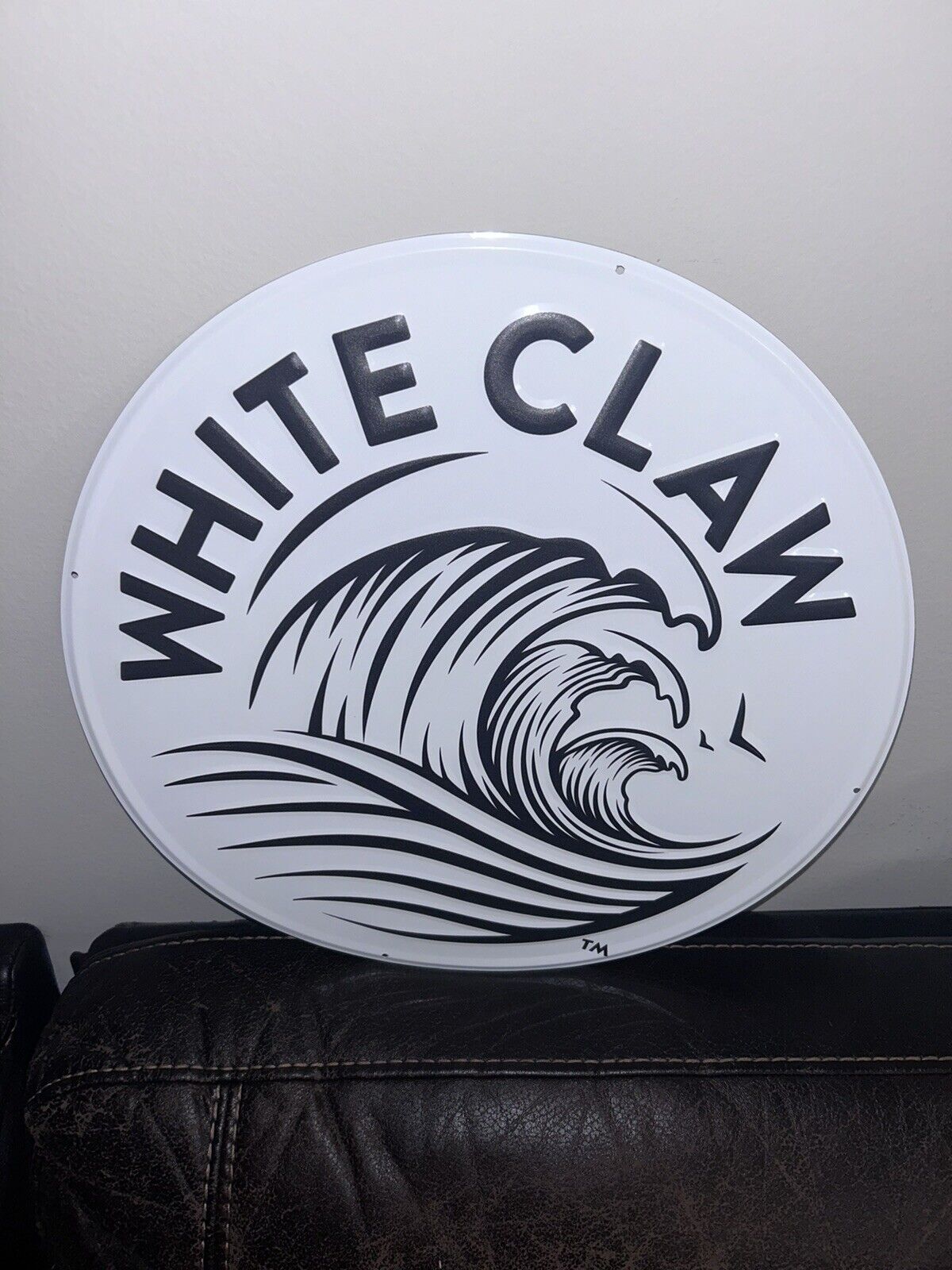 White Claw Hard Selzter Wave White Tin Sign Ad New 18