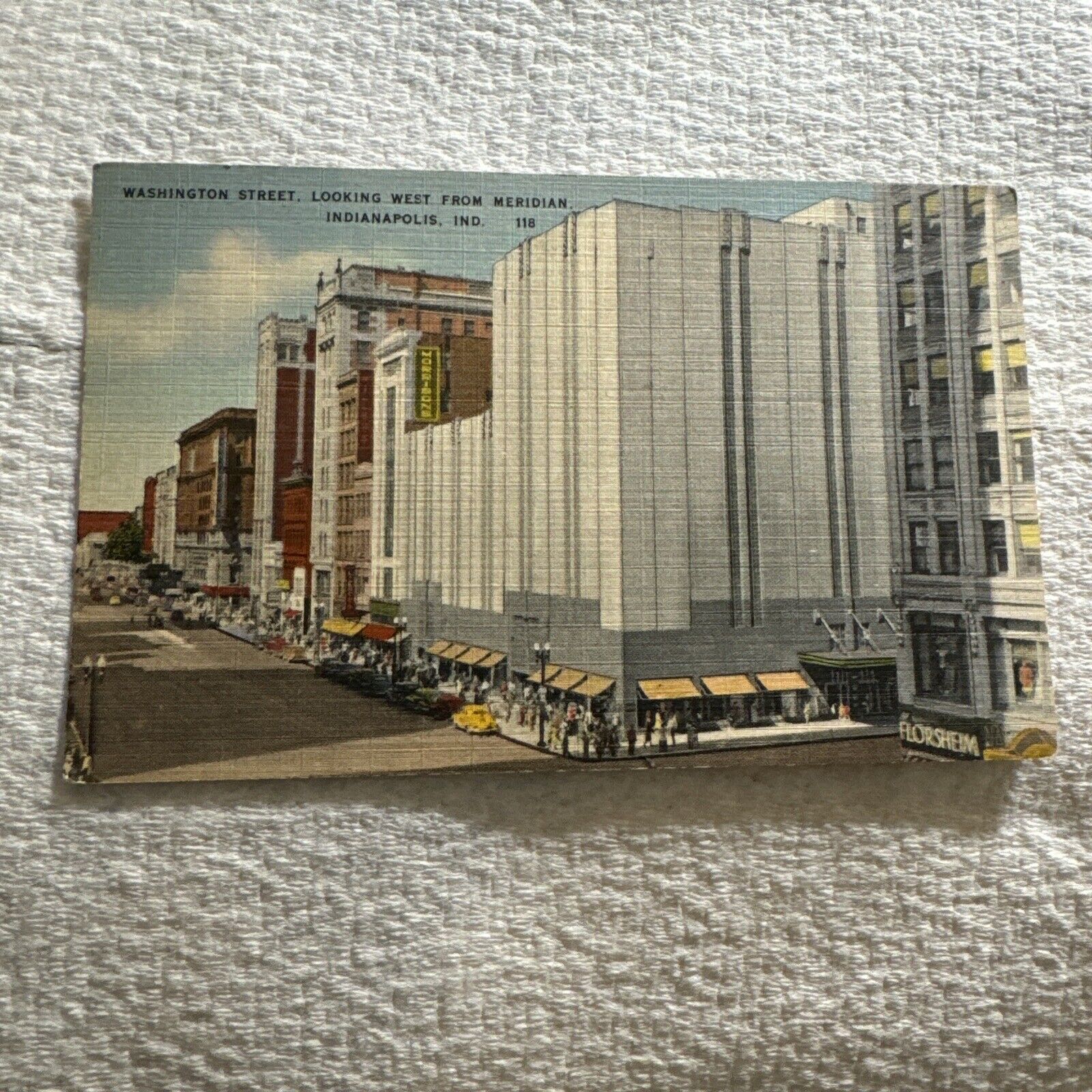 vintage postcard Looking West From Meridian Indianapolis, IND Unaddressed