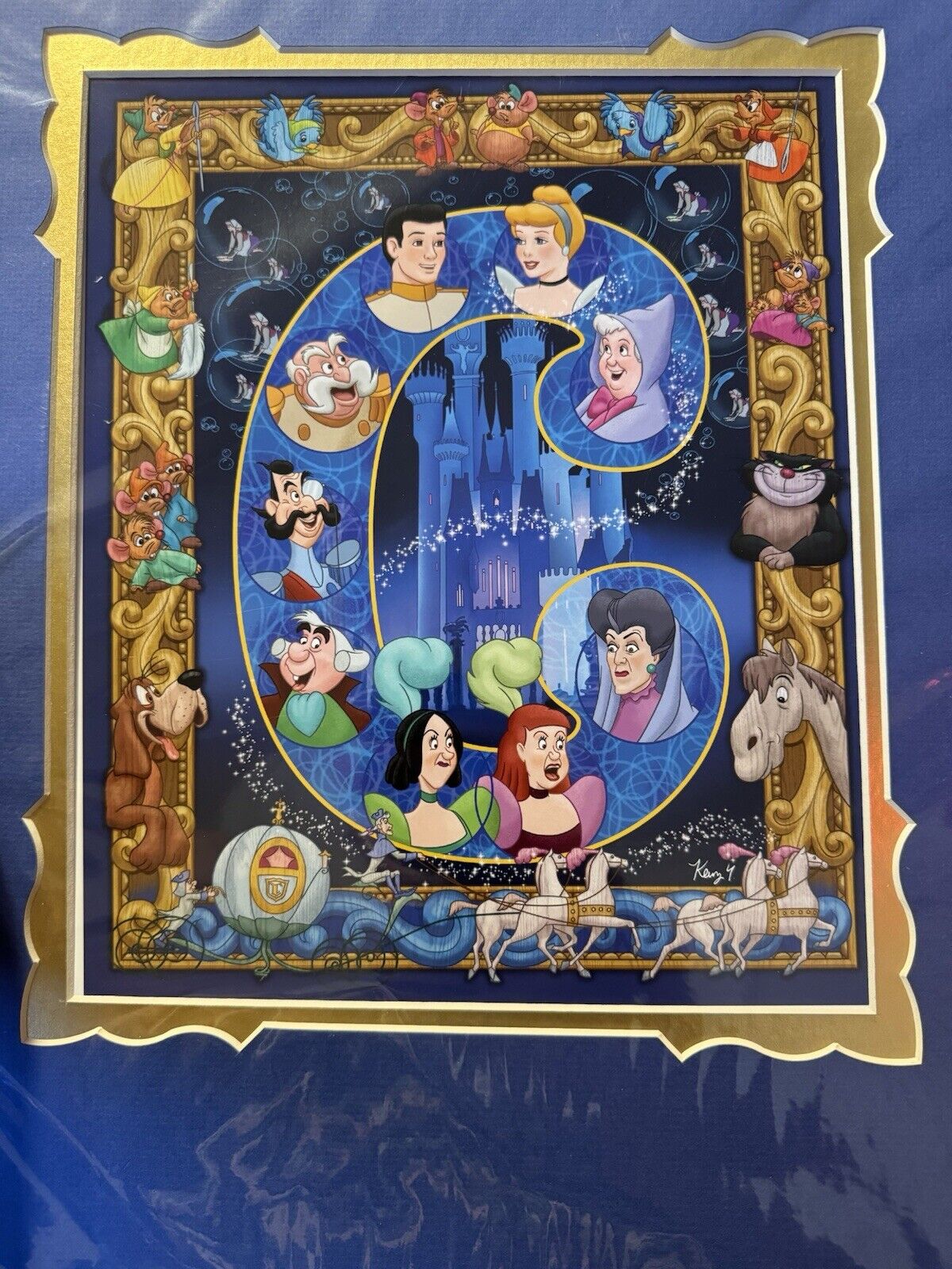 2017 Disney Parks Kenny Yamada Cinderella Letter Characters Print 14