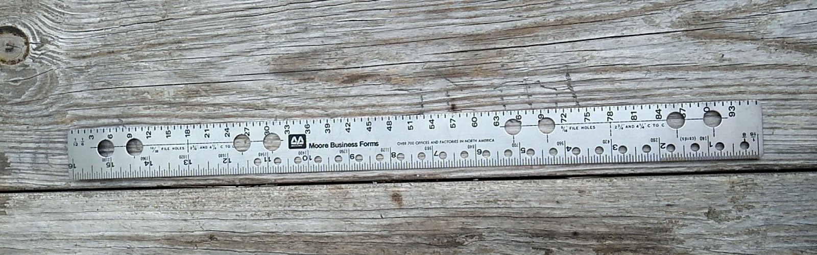 Moore Business Forms 16 Inch 2-Sided Business Form Printing Typeset Metal Ruler