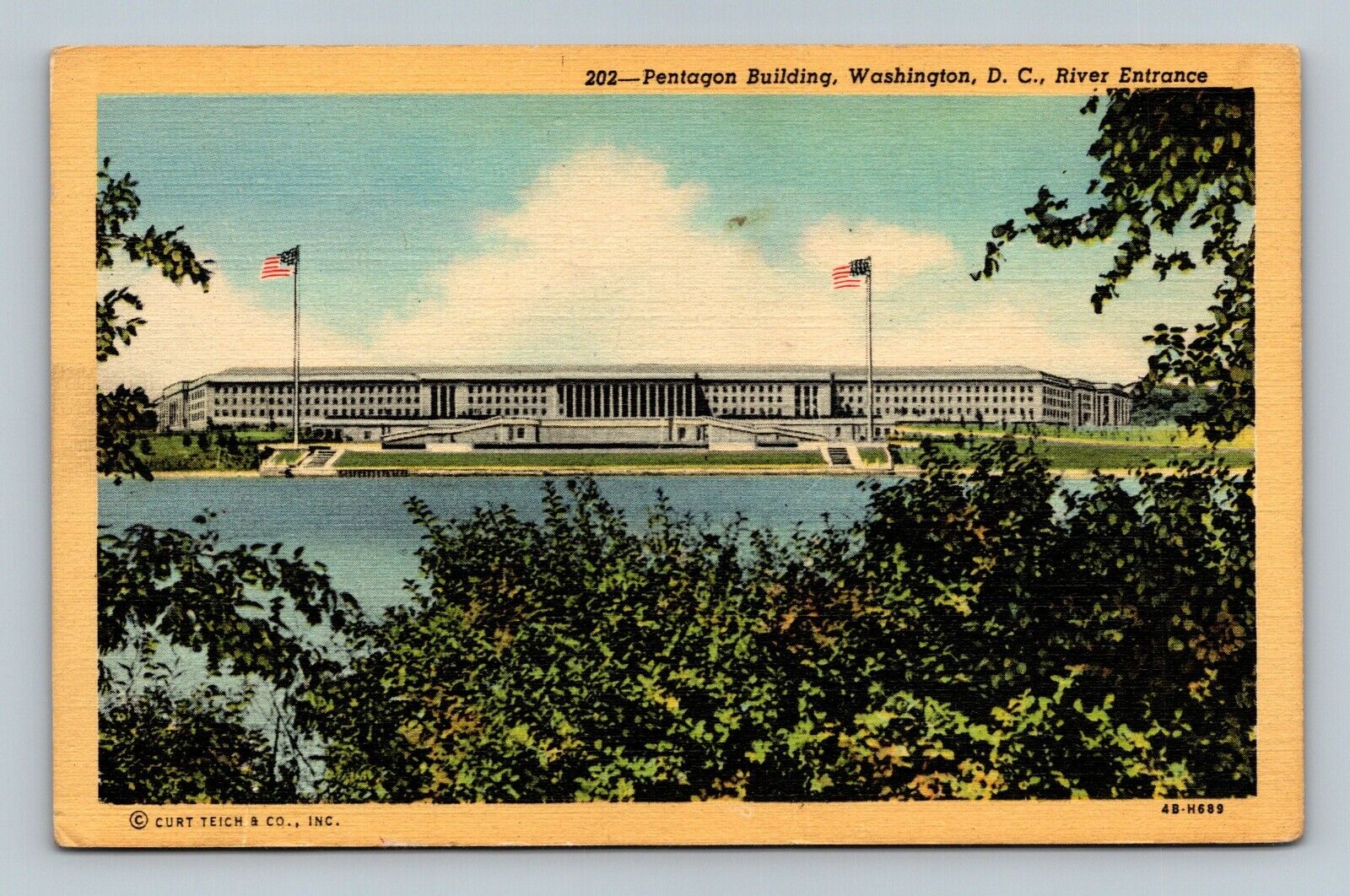 Pentagon Building Washington DC River Entrance Postcard 