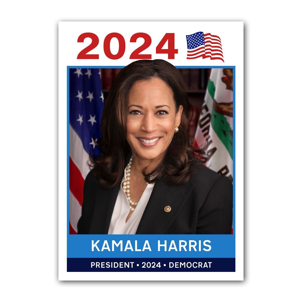 Kamala Harris 2024 Presidential Election Novelty Custom Baseball Card USA