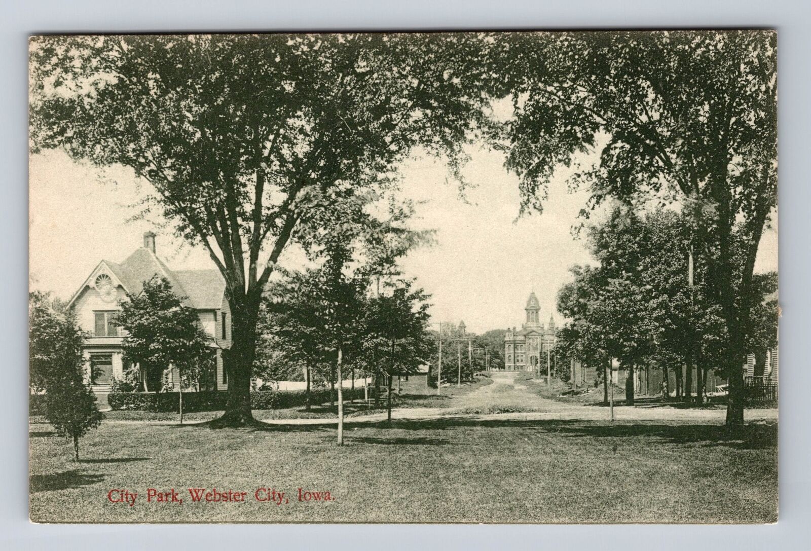 Webster City IA-Iowa, City Park, Antique, Vintage c1912 Postcard