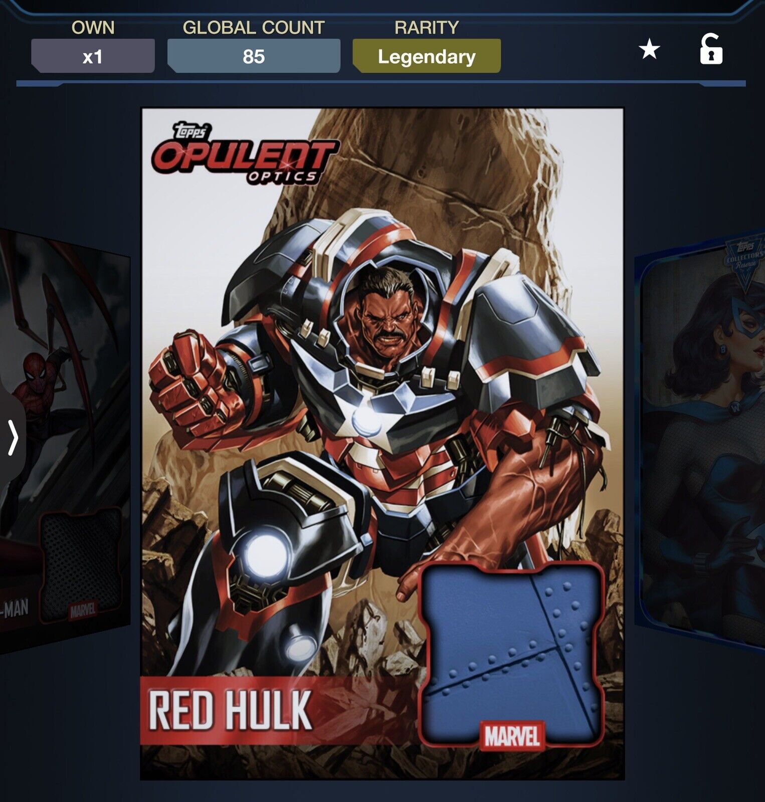 TOPPS Marvel Collect LEGENDARY OPULENT OPTICS LEGENDARY RED HULK
