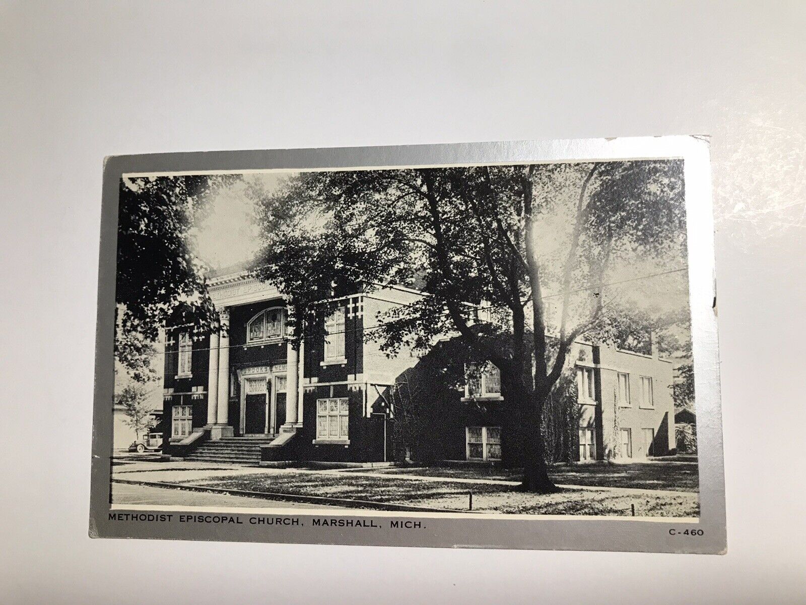 Vintage 1950 Methodist Episcopal Church Marshall Michigan Postcard
