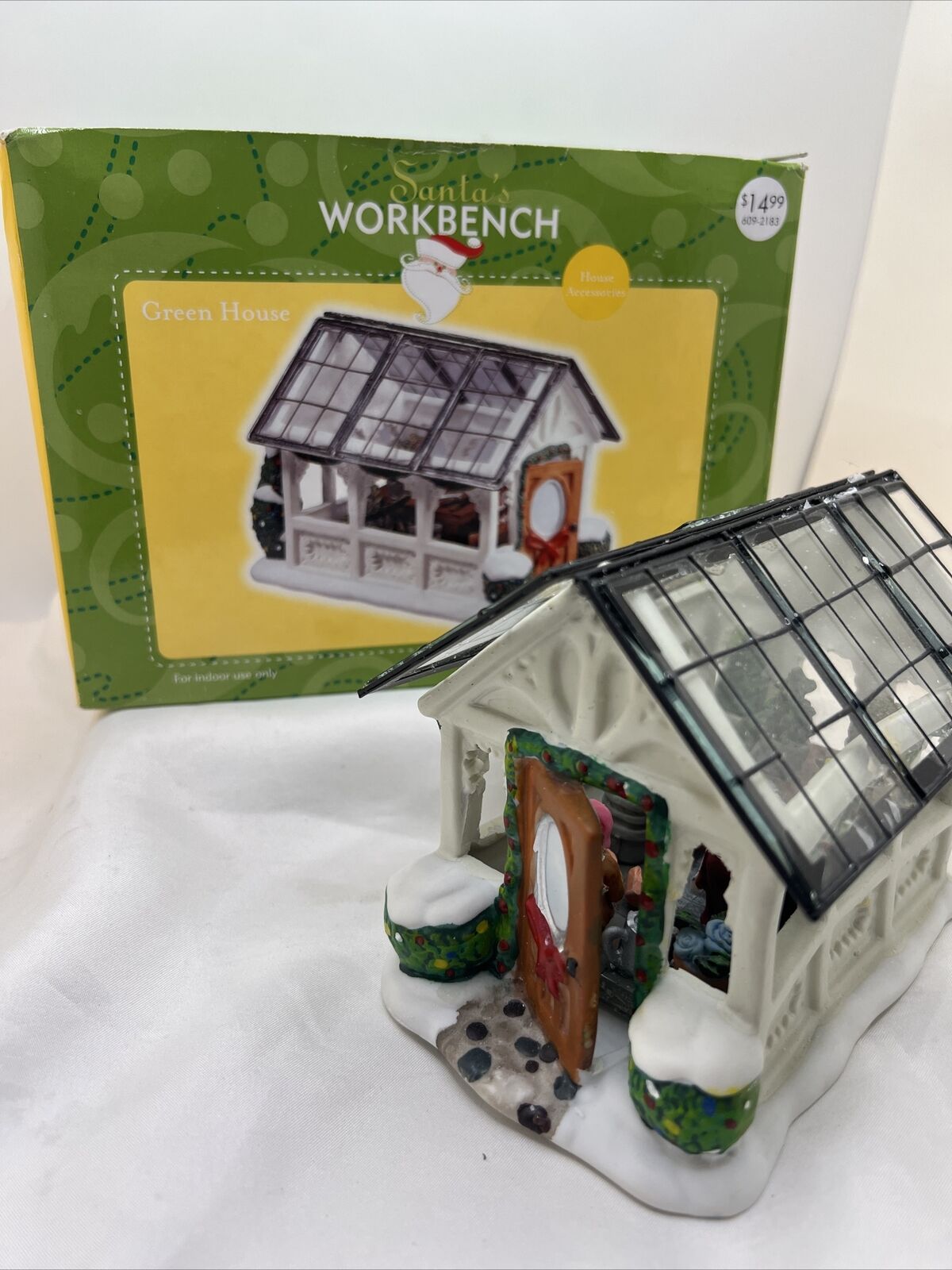 Santa\'s Workbench Collection 2002 Green House 35055 Christmas in Box